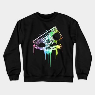 Melting Boombox (vintage distressed look) Crewneck Sweatshirt